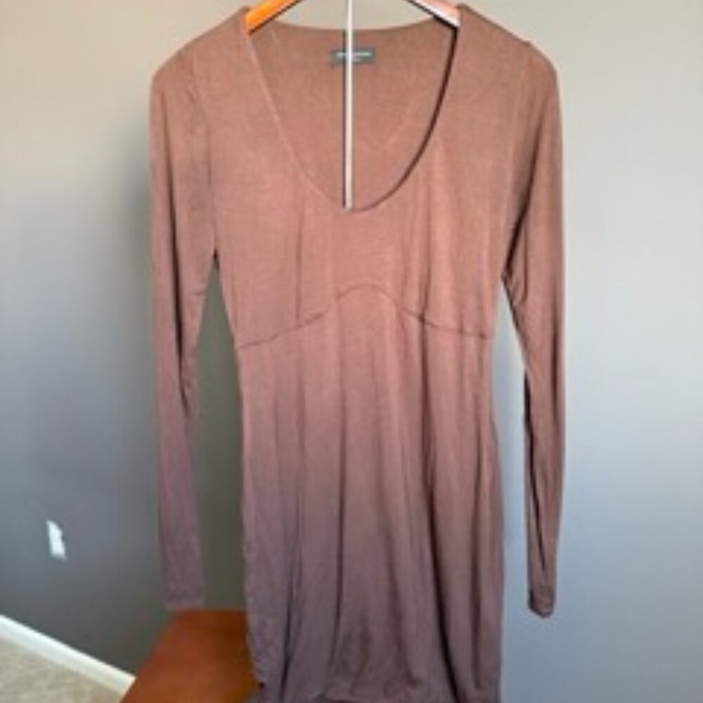 comfy stretchy brown bodycon dress